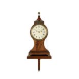 A late eighteenth century figured mahogany 'balloon' bracket clock with trip repeat and original ...