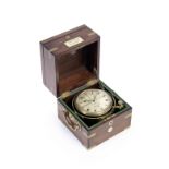 A good early 19th century brass-bound mahogany eight-day marine chronometer Barraud, Cornhill, Lo...