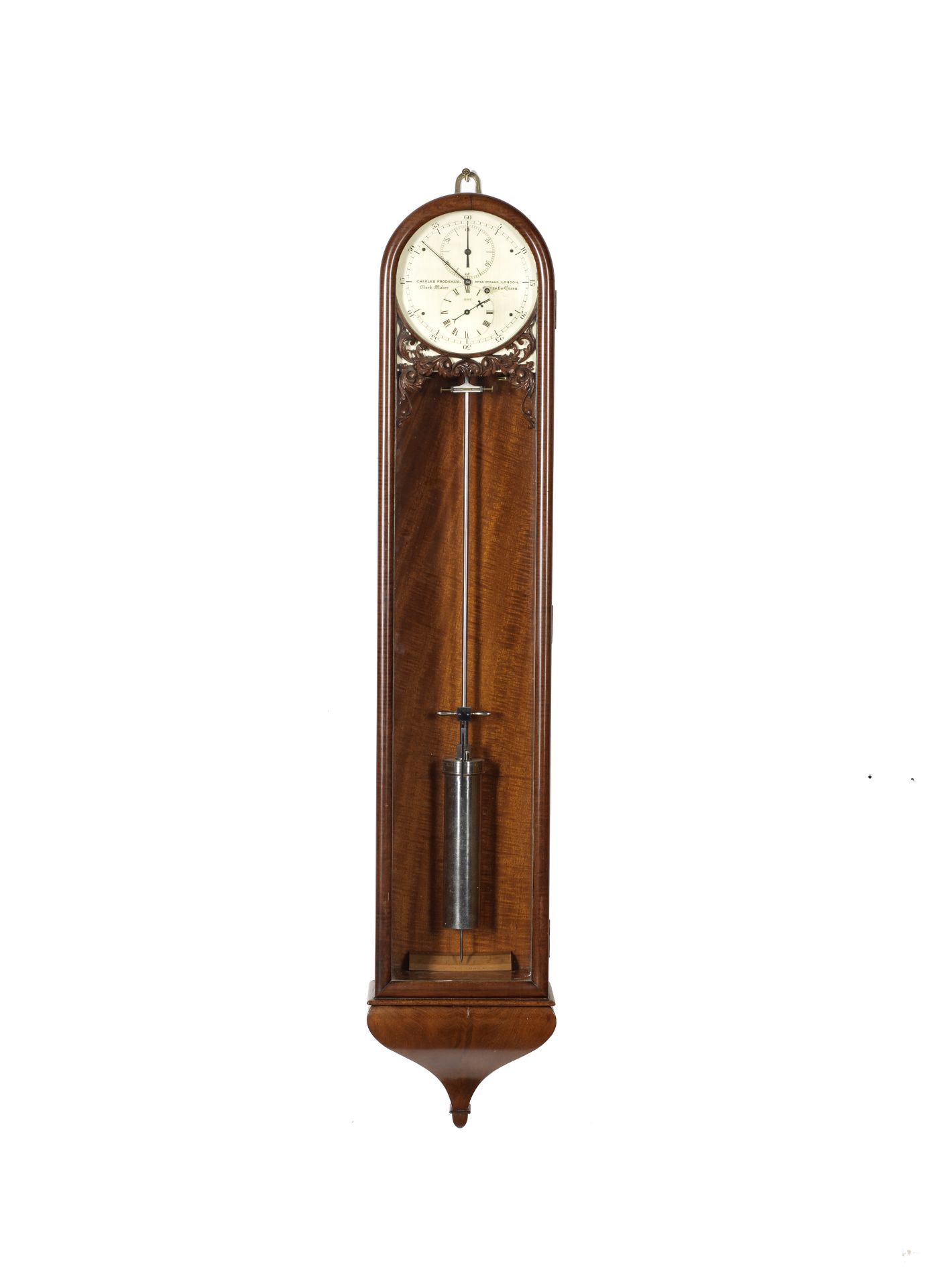 A fine and very rare late 19th century mahogany eight day, spring driven wall regulator of small ...