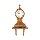 A late 18th century Satinwood 'balloon' clock with original wall bracket Wm. Pybus, Royal Exchang...