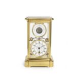 A VERY RARE 19TH CENTURY FRENCH 400-DAY DURATION FOUR-GLASS MANTEL CLOCK WITH POWER RESERVE INDIC...