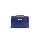 Blue Electric Swift Kelly Pochette, Hermès, c. 2018, (Includes dust bag and box)