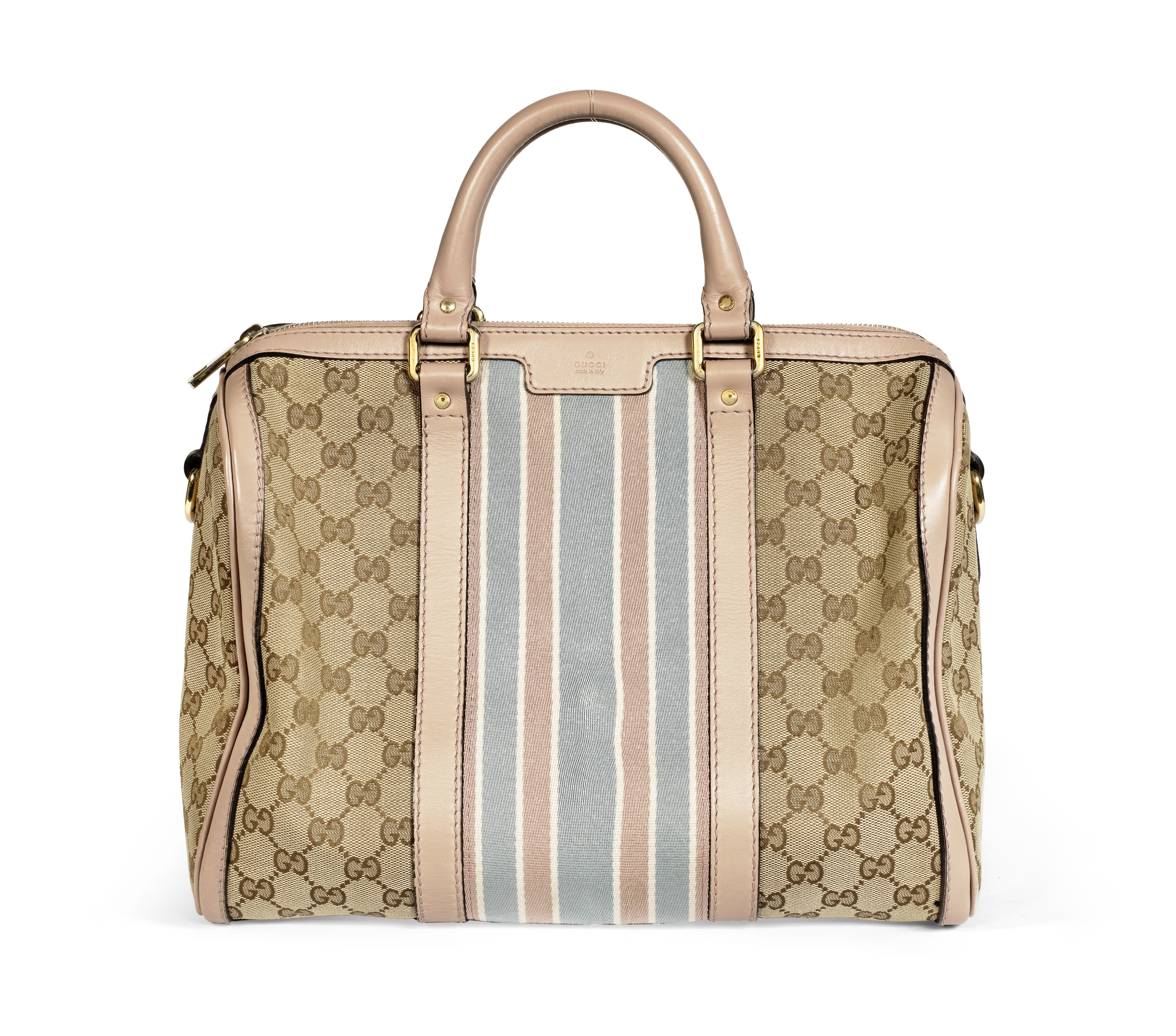 Dusky Pink Monogram Boston Bag, Gucci, 2000s, (Includes detachable shoulder strap)