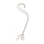 Silver Cadena and Keys Necklace, Hermès, (Includes box)