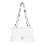 White Caviar Jumbo Single Flap Bag, Chanel, c. 2004-05, (Includes serial sticker)