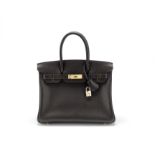 Ebene Vache Liegee Birkin 30, Hermès, c. 2006, (Includes padlock, keys, cloche, dust bag, rain co...