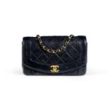 Black Lambskin Diana Flap Bag, Chanel, c. 1991-94, (Includes serial sticker, authenticity card an...