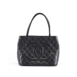 Black Caviar Medallion Tote, Chanel, c. 2000-02, (Includes serial sticker, authenticity card and ...