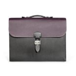 Raisin and Grey Epsom Sac à Dépêches 38, Hermès, Horse Shoe Stamp, c. 2019, (Includes key, cloche...