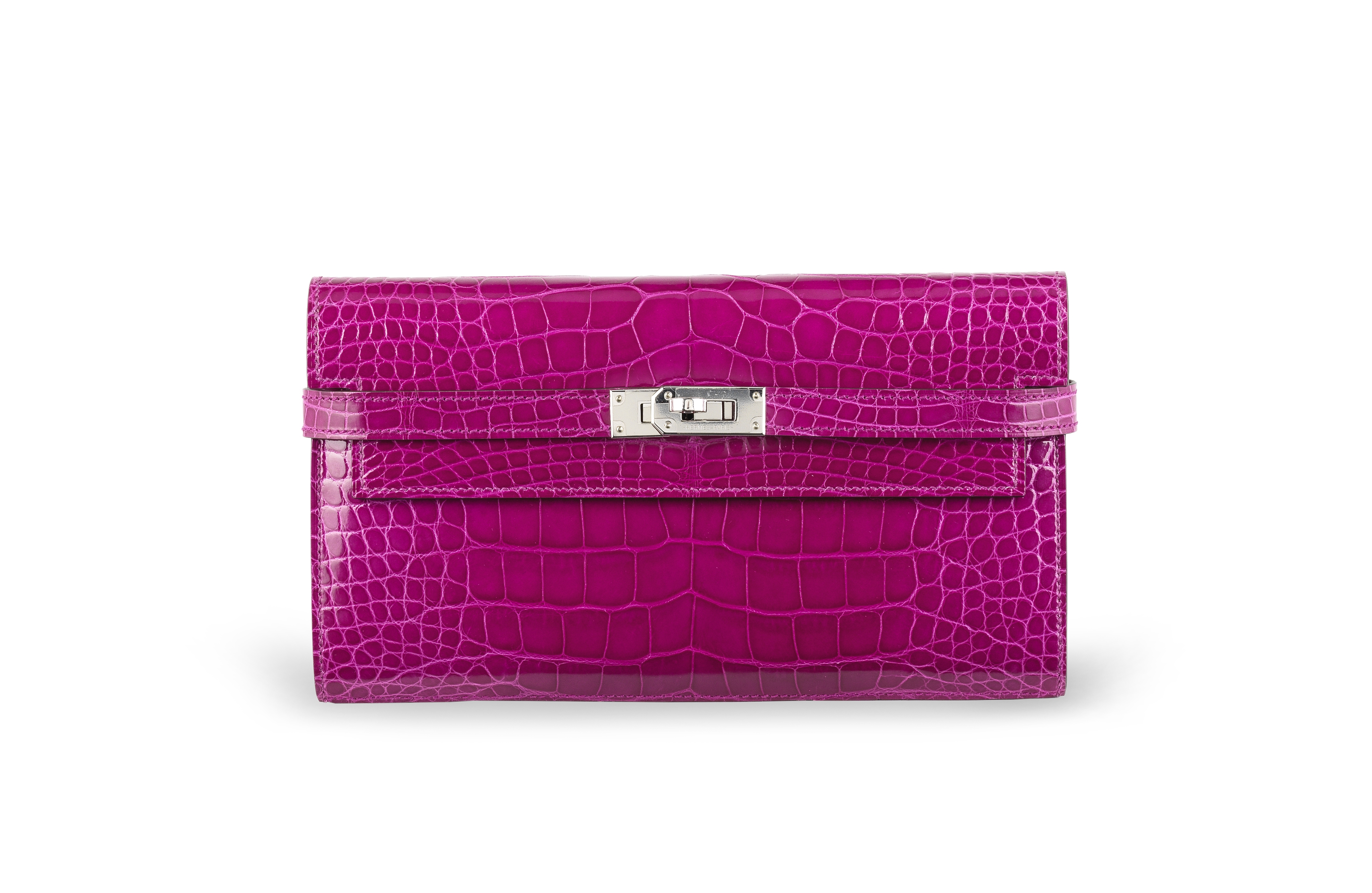 Rose Scheherazade Lisse Alligator Kelly Wallet, Hermès, c. 2017, (Includes box)