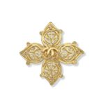 Gold Tone Byzantine Style Brooch, Chanel, Autumn 1995, (Includes box)