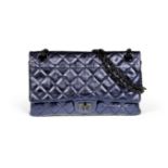 Metallic Blue Reissue 277 Double Flap Bag, Chanel, c. 2008-09, (Includes serial sticker and authe...