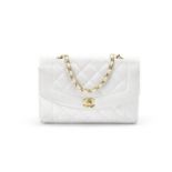 White Caviar Diana Flap Bag, Chanel, c. 1997-99, (Includes serial sticker and dust bag)