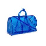 Blue PVC Keepall Bandoulière 50, Virgil Abloh for Louis Vuitton, c. 2018, (Includes padlock, keys...
