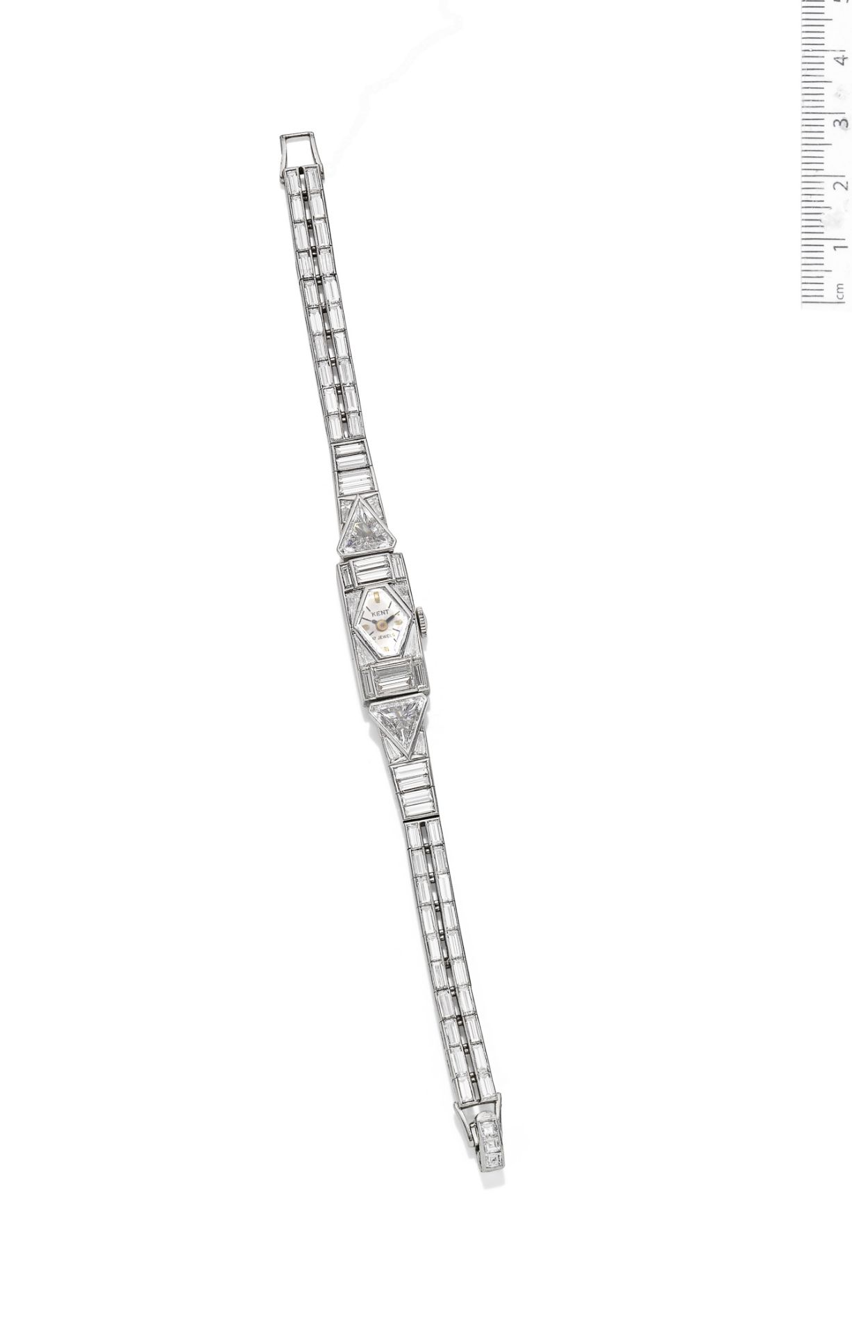 A diamond wristwatch, - Image 2 of 2