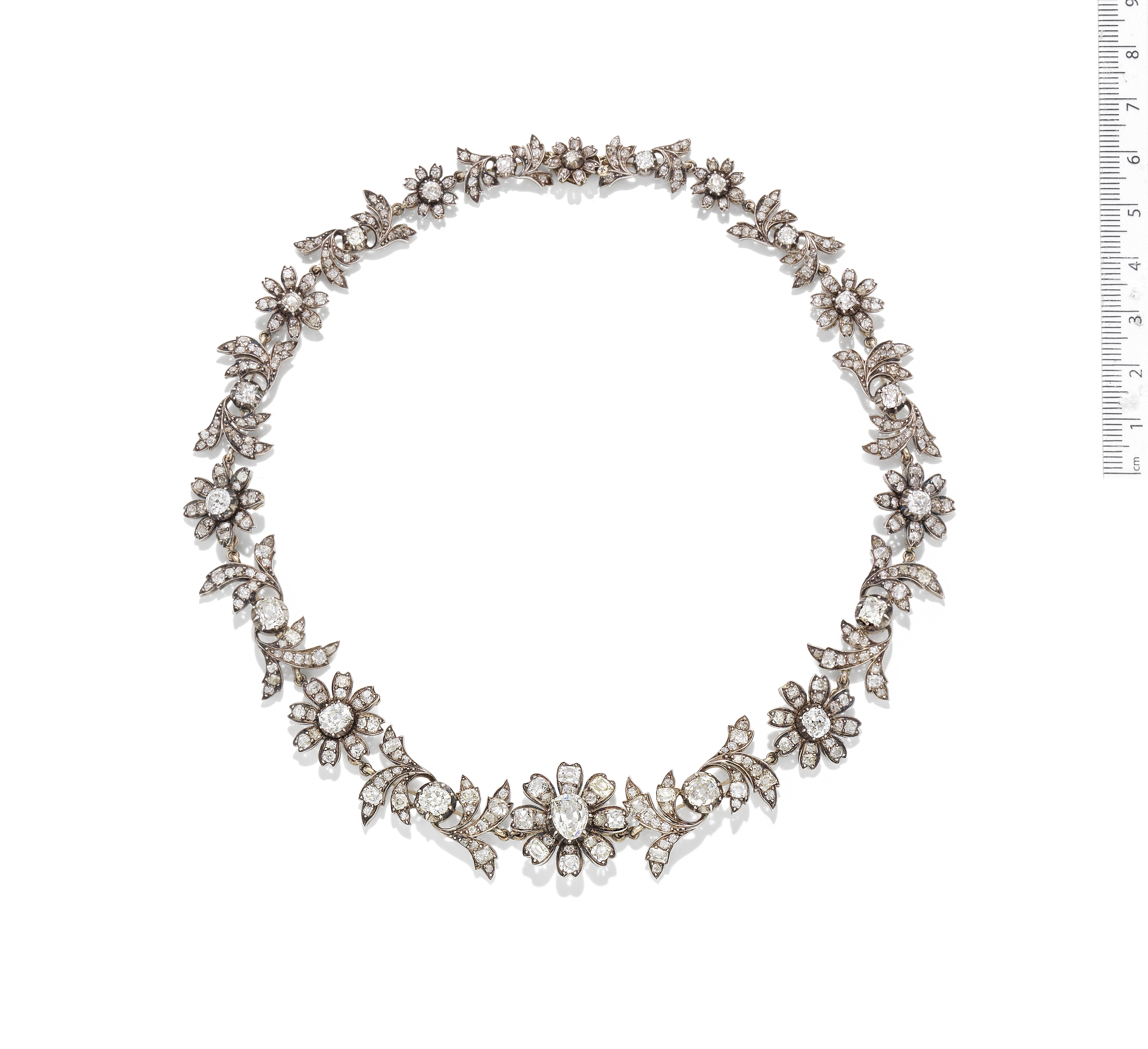 A late 19th century diamond necklace