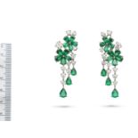 A pair of emerald and diamond 'Double Flower Carissa' earrings, by Graff