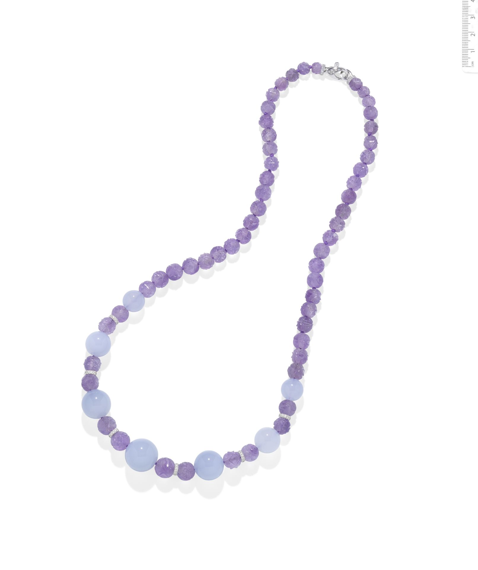 An amethyst, chalcedony and diamond necklace, BY MARGHERITA BURGENER