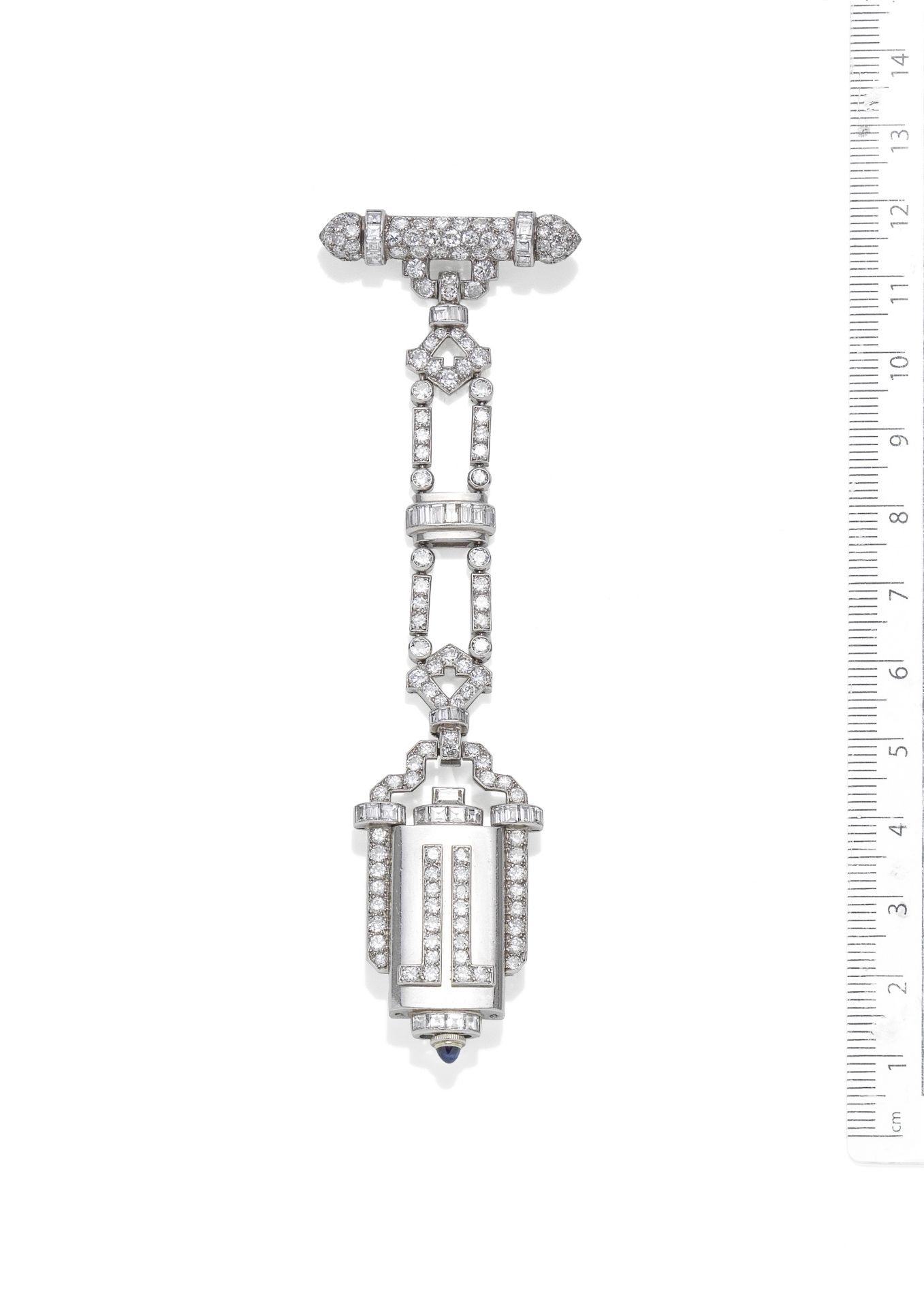 An Art Deco diamond lapel watch, by Chaumet,