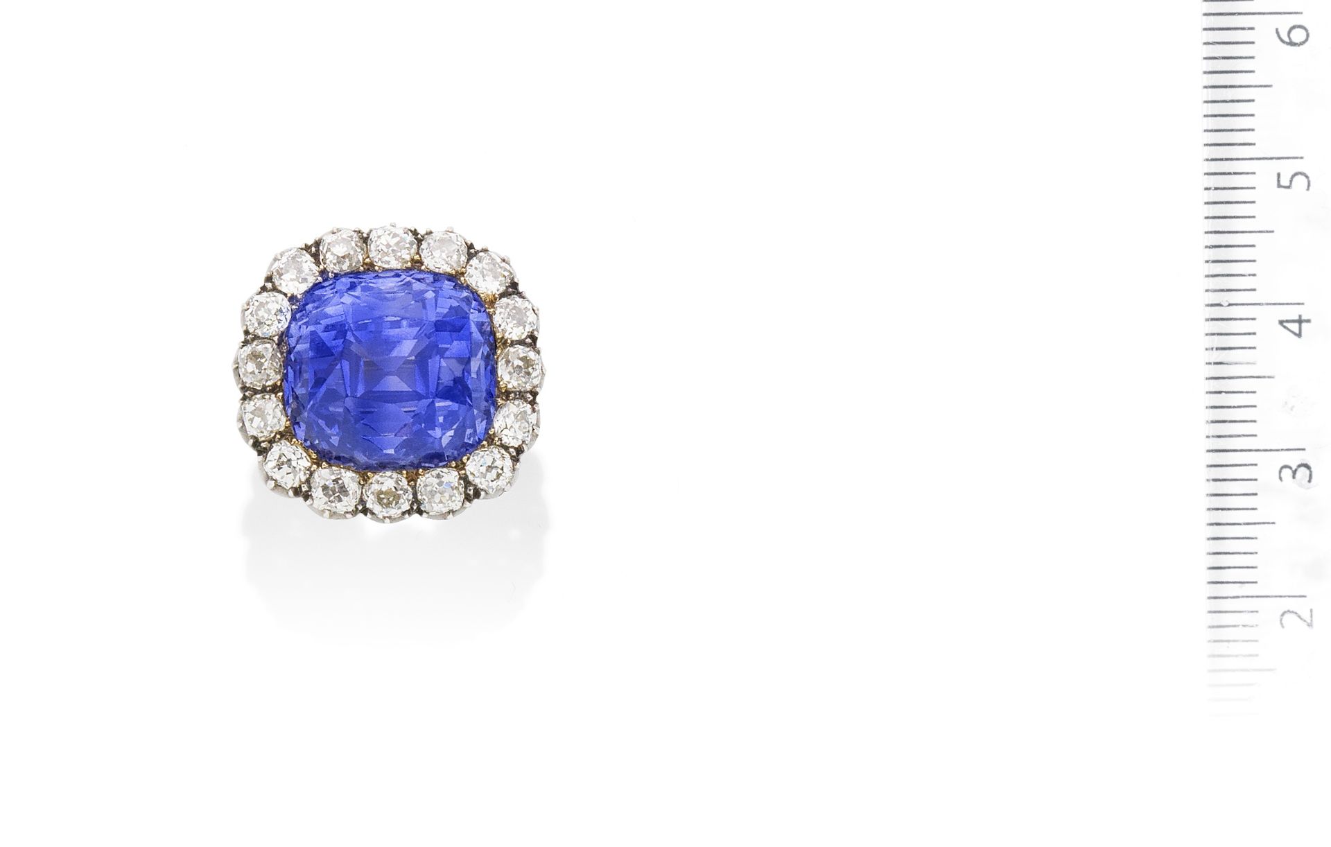 A 19th century sapphire and diamond cluster brooch