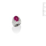 A ruby and diamond dress ring