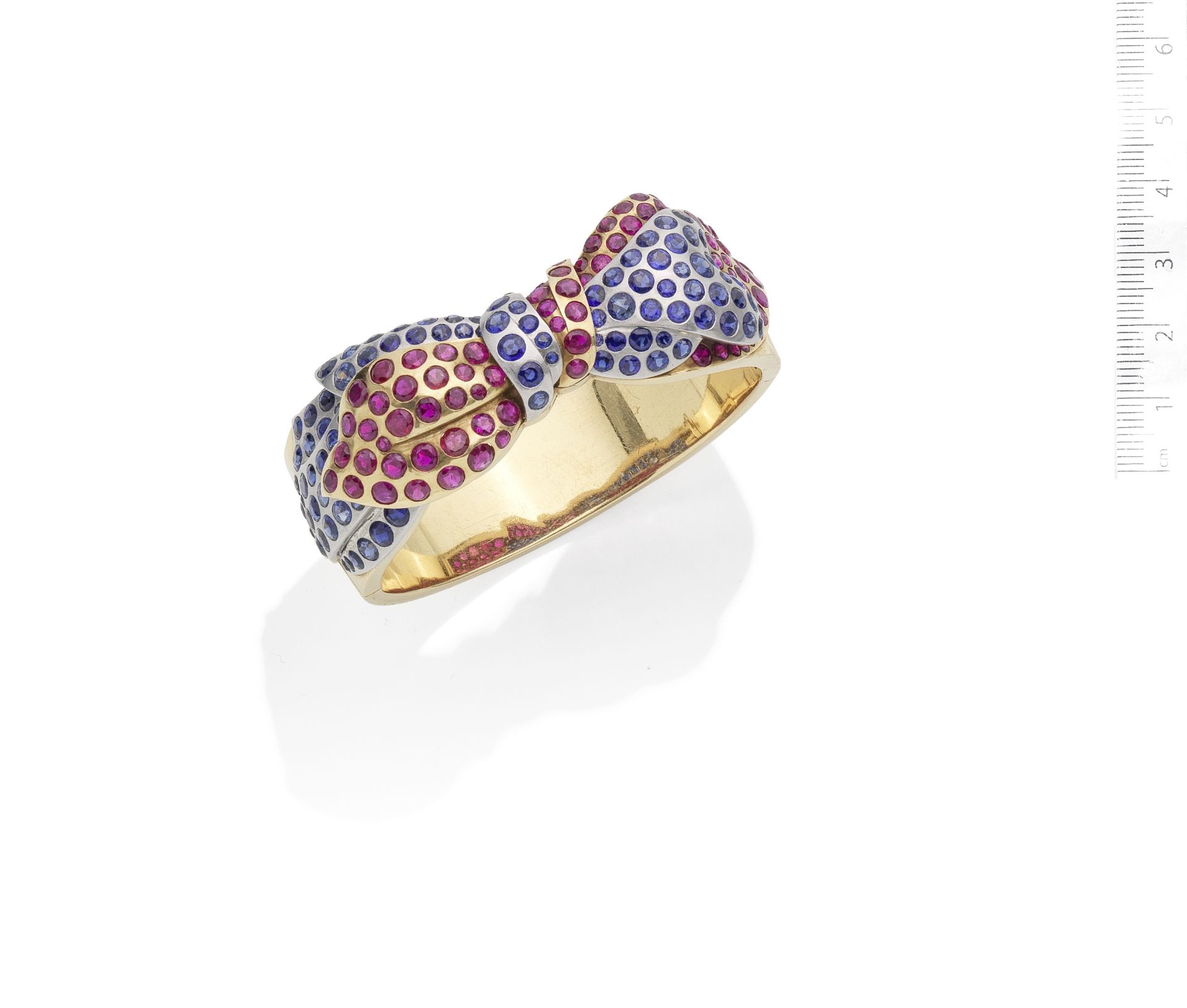 A ruby and sappire bangle, - Image 2 of 2