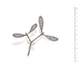 A diamond and pearl mistletoe brooch,