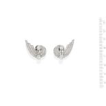 A pair of diamond earclips,