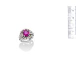 A ruby and diamond dress ring,