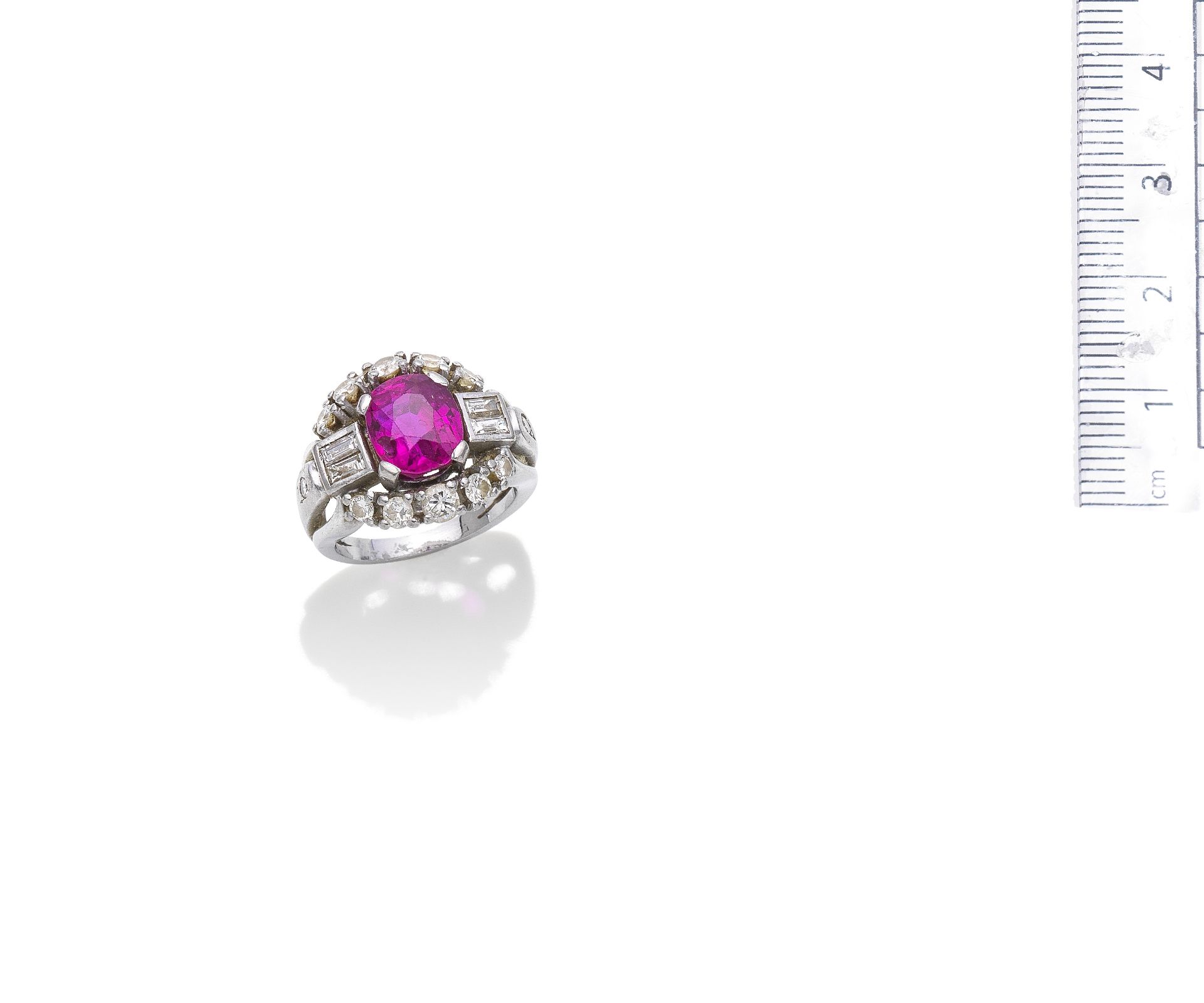 A ruby and diamond dress ring,