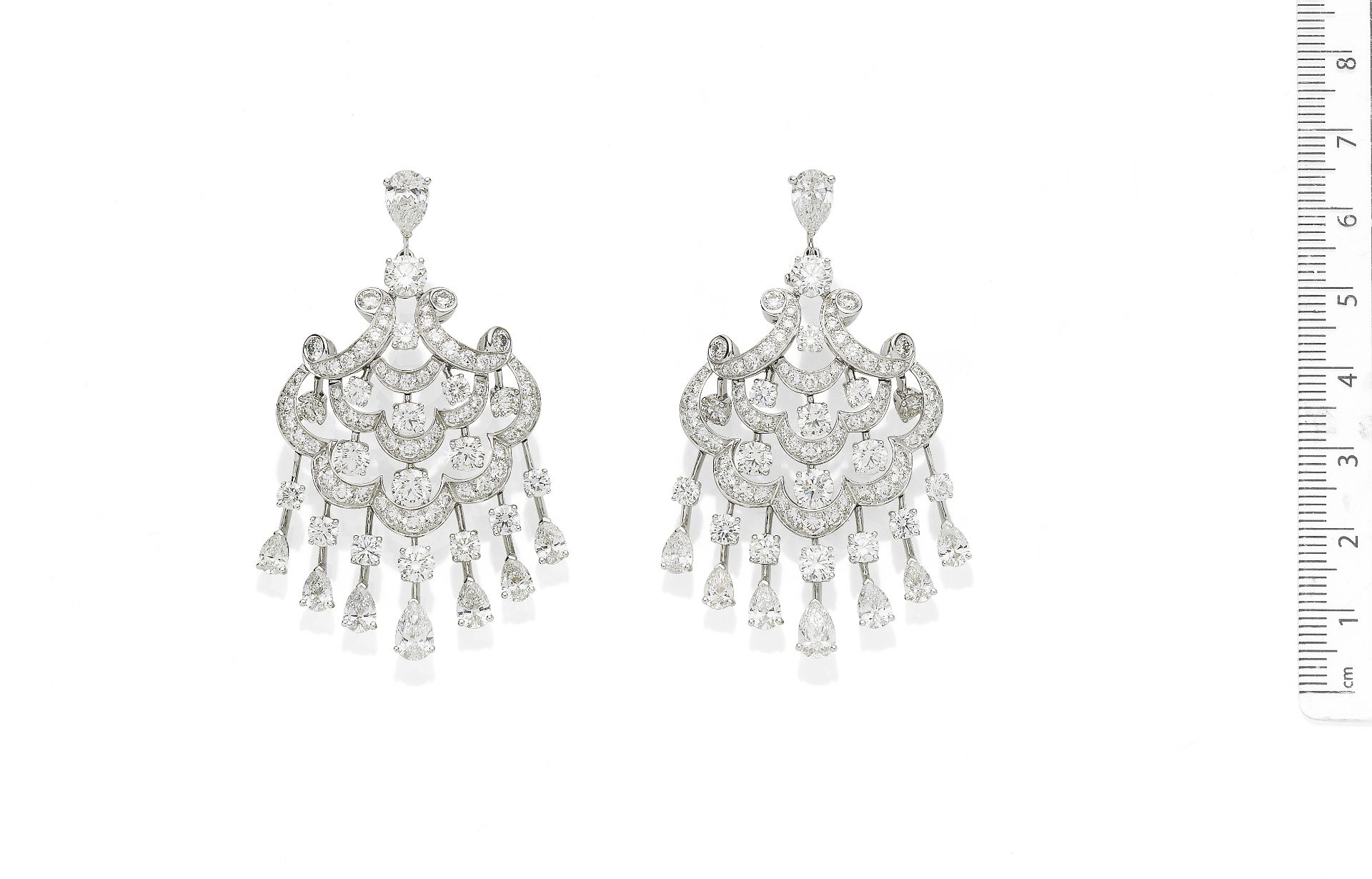 A pair of diamond chandelier earrings, by Graff