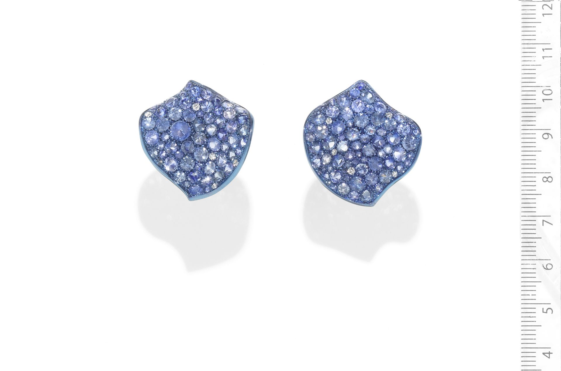 A PAIR OF SAPPHIRE AND DIAMOND EARRINGS, BY MARGHERITA BURGENER