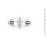 An Art Deco rock crystal and diamond brooch,