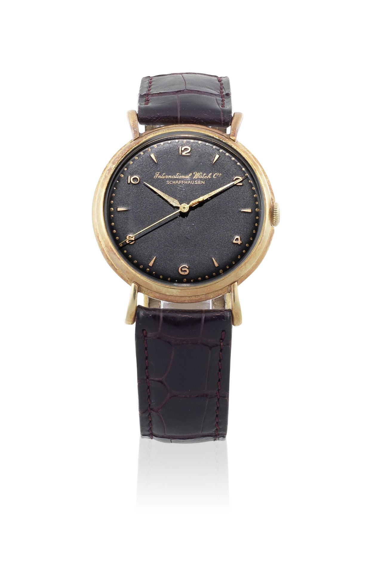 International Watch Company. An 18K rose gold manual wind wristwatch Circa 1947