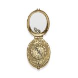 P. Vaissiere, A Castres. An early French gilt key wind oval pocket watch Circa 1640