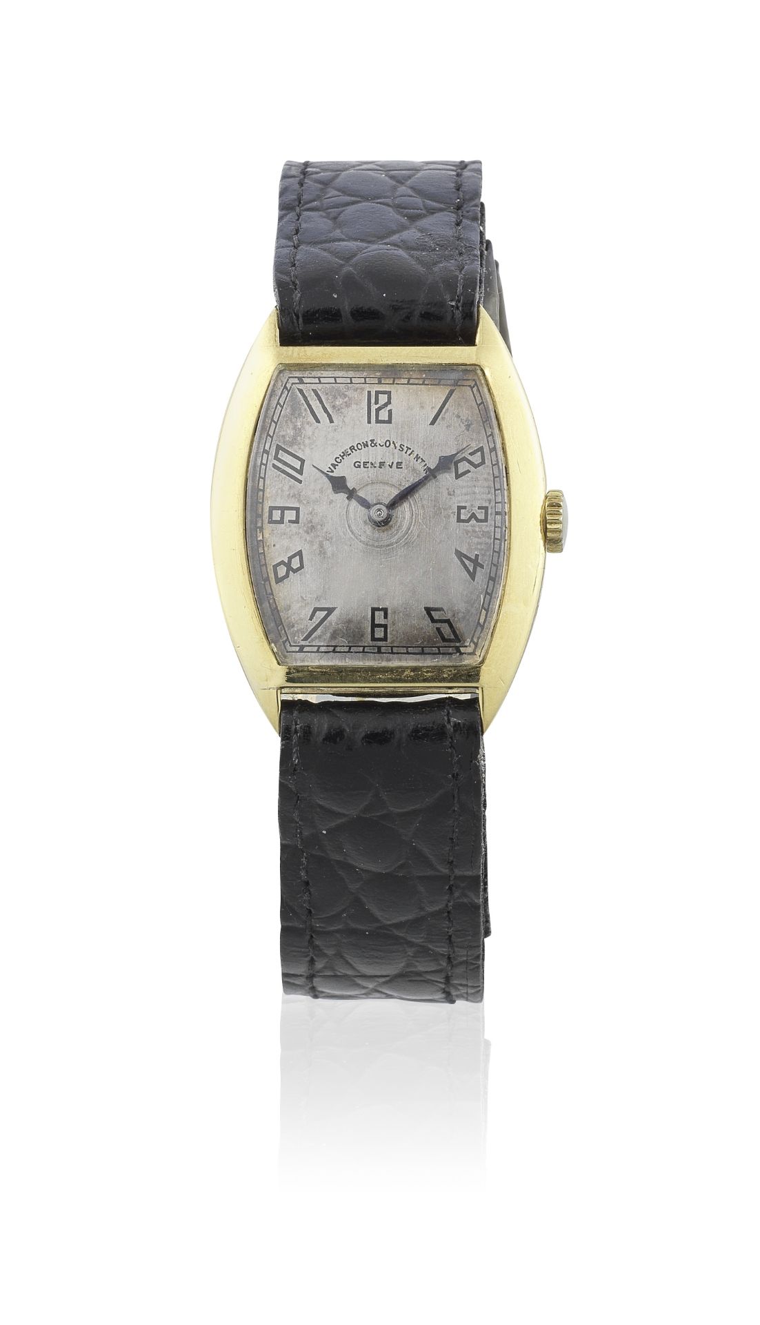 Vacheron & Constantin. An 18K gold manual wind tortue form wristwatch London Import mark for 1927