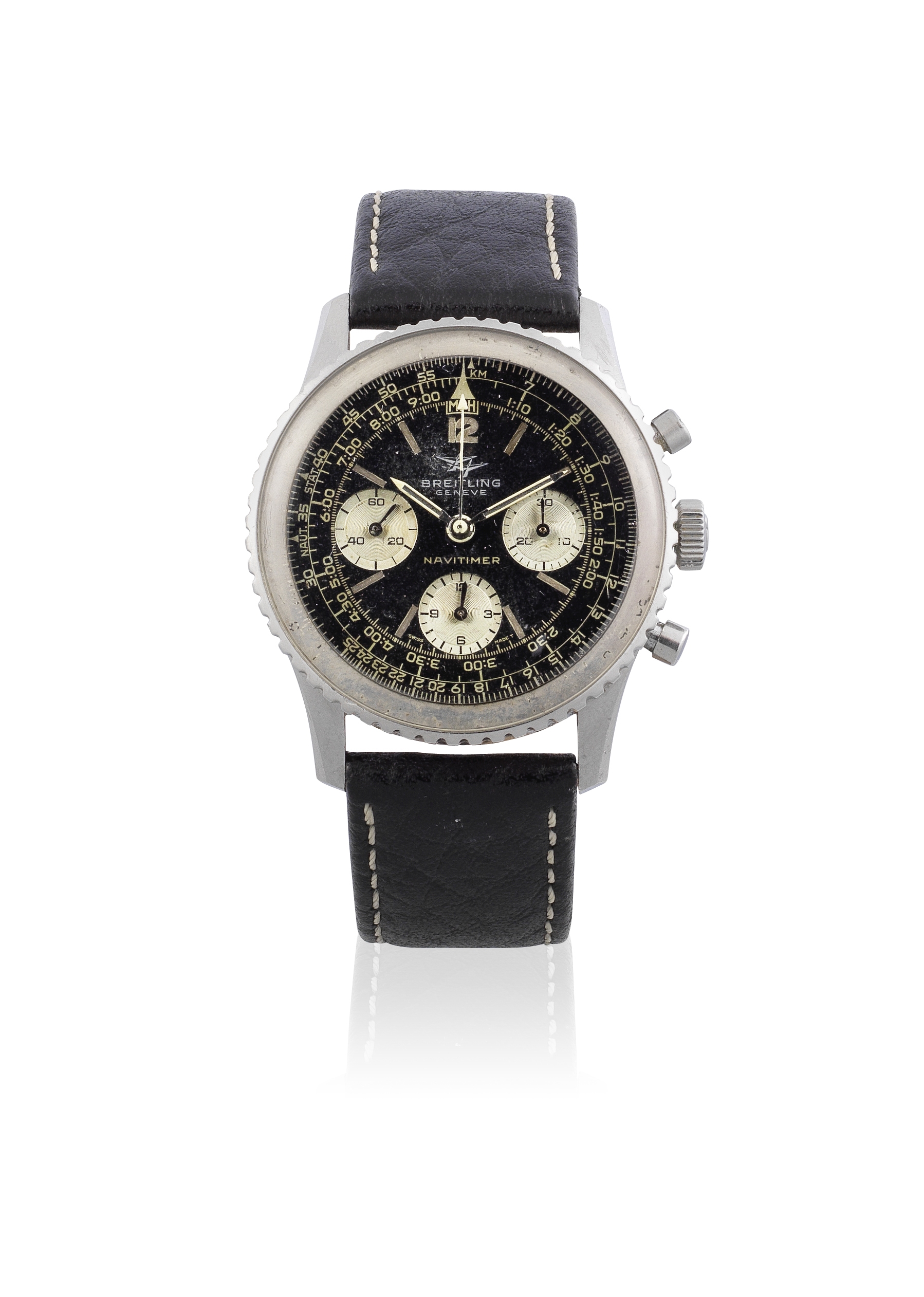 Breitling. A stainless steel manual wind chronograph wristwatch Navitimer, Ref: 806, Circa 1965