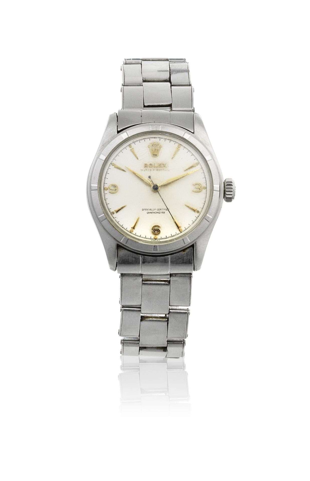 Rolex. A stainless steel automatic bracelet watch Oyster Perpetual, Ref: 6107, Circa 1962
