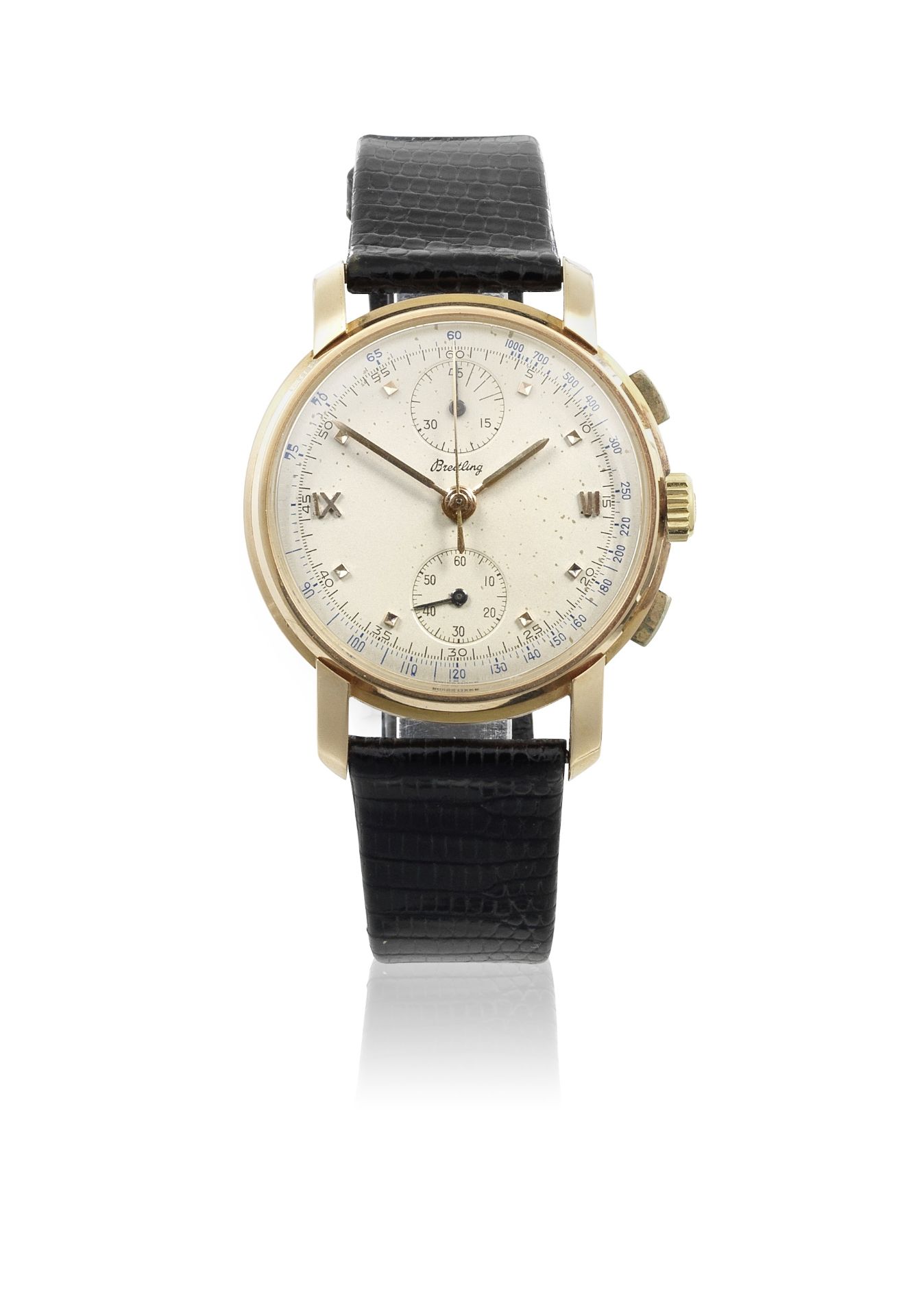 Breitling. An 18K rose gold manual wind chronograph wristwatch Ref: 2980 S, Circa 1950