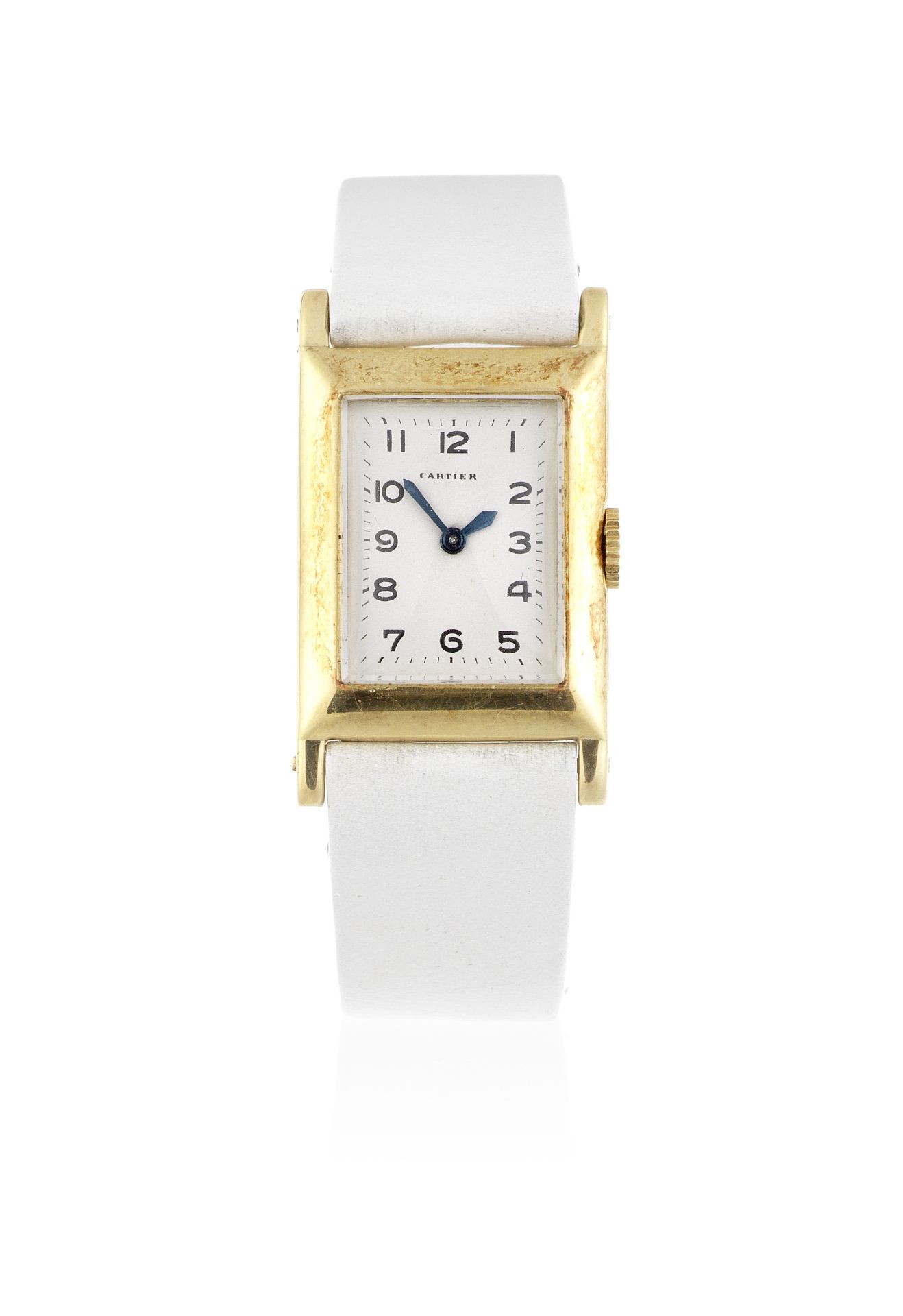 Jaeger-LeCoultre for Cartier. A lady's 18K gold manual wind rectangular wristwatch Circa 1940