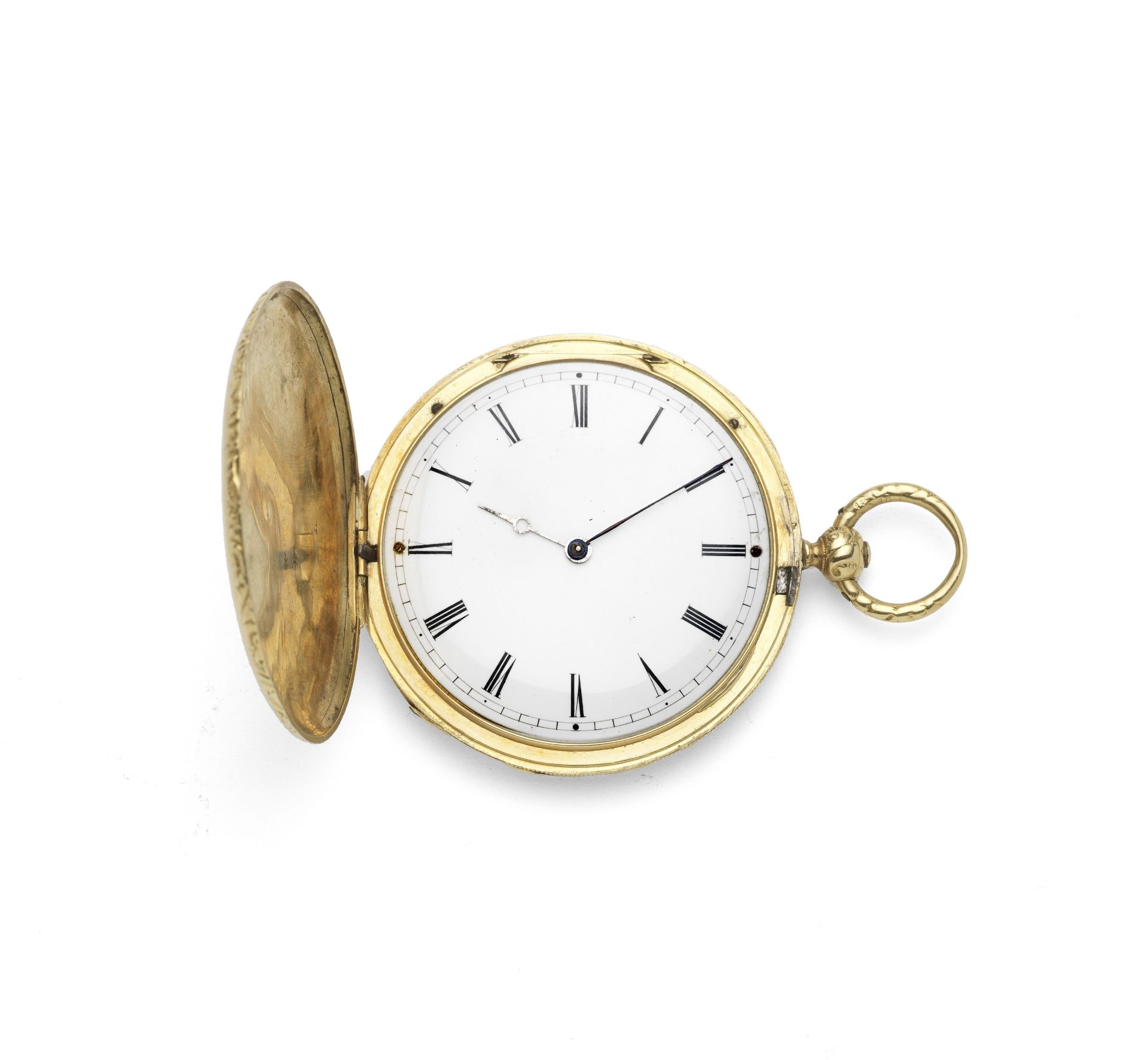 Hauchecorne Jeune, au Havre. A continental gold key wind full hunter pocket watch Circa 1880