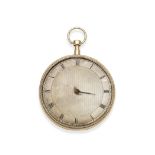 An 18K gold key wind open face quarter repeating pocket watch Circa 1800