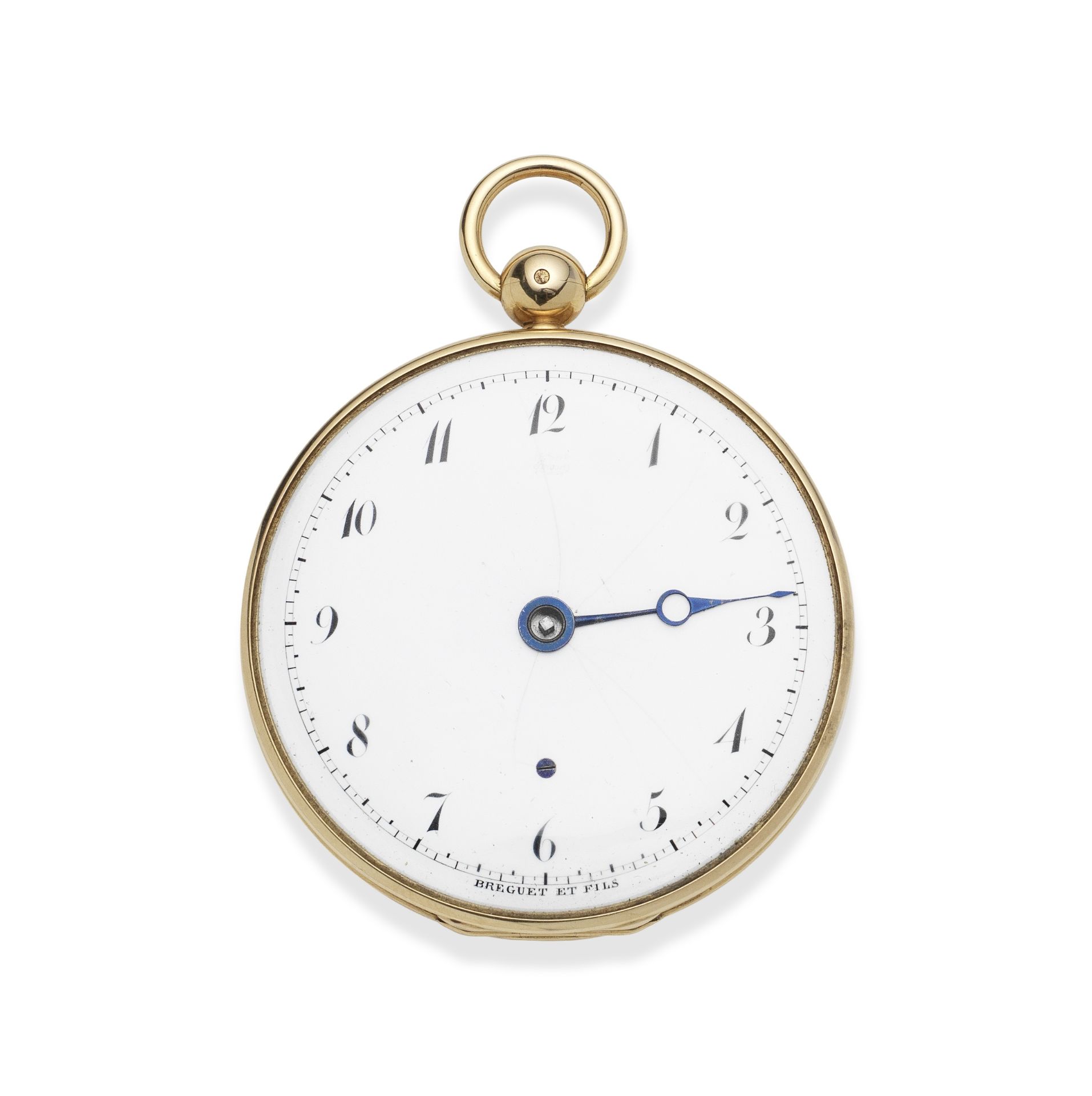 Breguet. A fine and rare 18K gold key wind open face 'Souscription' pocket watch Circa 1822, cris...