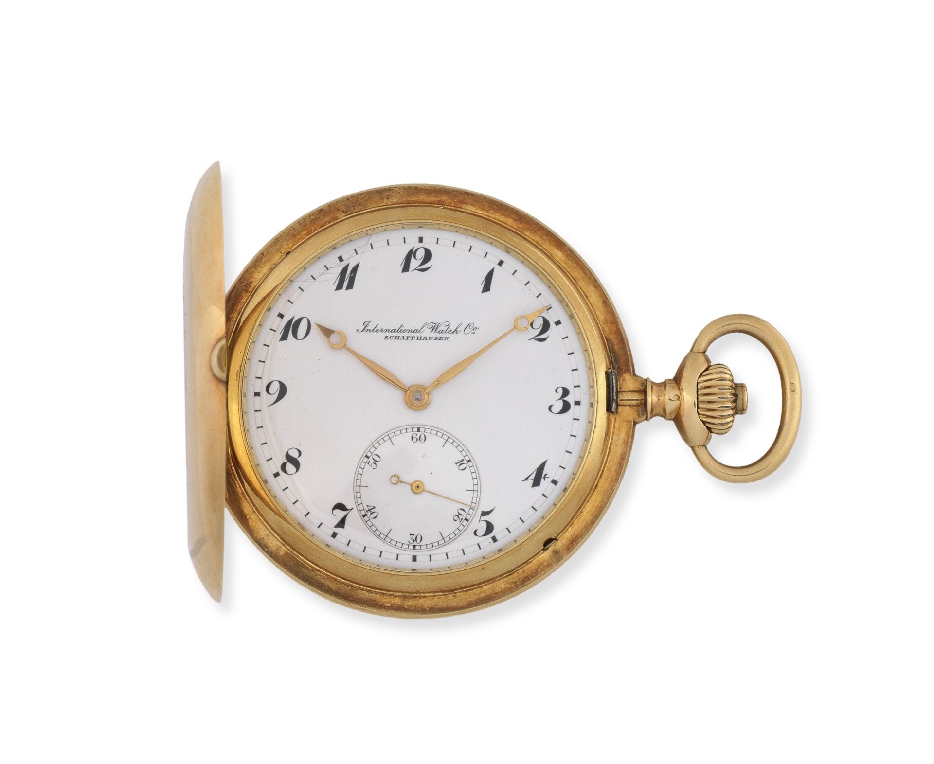 International Watch Company. An 18K gold keyless wind full hunter pocket watch Circa 1910