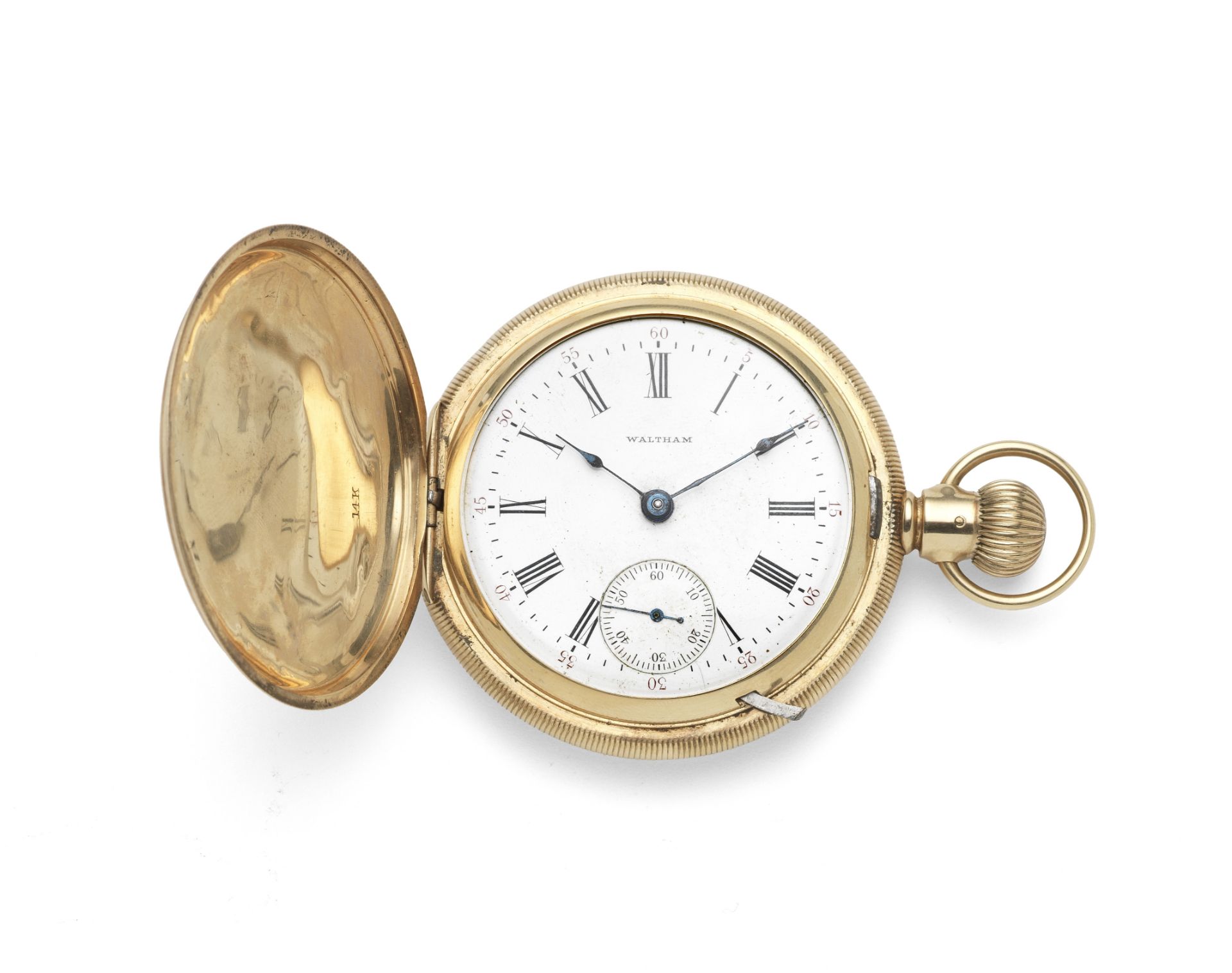 Waltham. A 14K gold keyless wind full hunter pocket watch Circa 1904