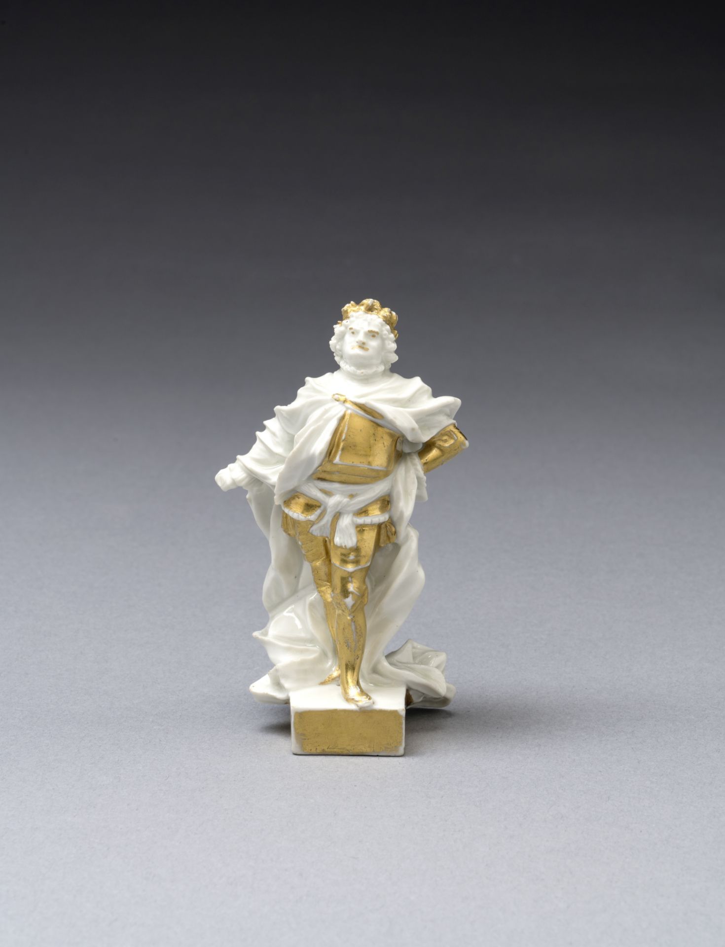 An important early Meissen figure of Augustus the Strong as Imperator, circa 1715