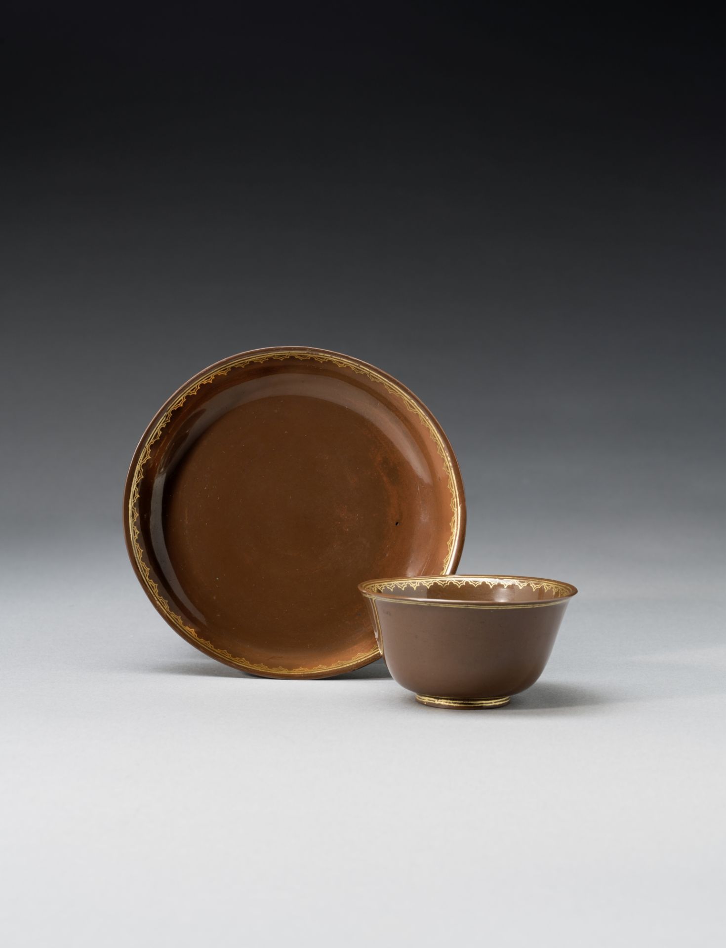 A Meissen Böttger stoneware teabowl and saucer, circa 1710-13