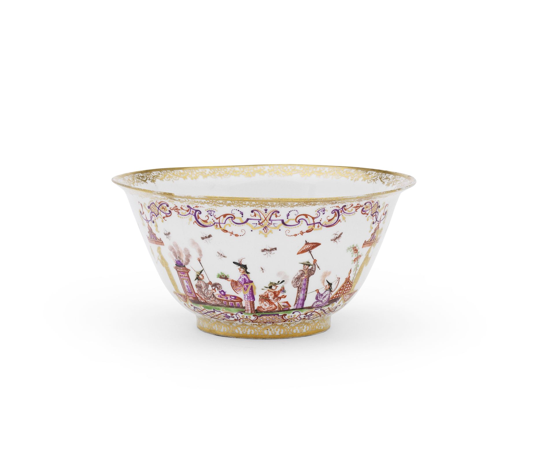 A documentary Meissen Hausmaler bowl from the 'Hosennestel Service', circa 1731