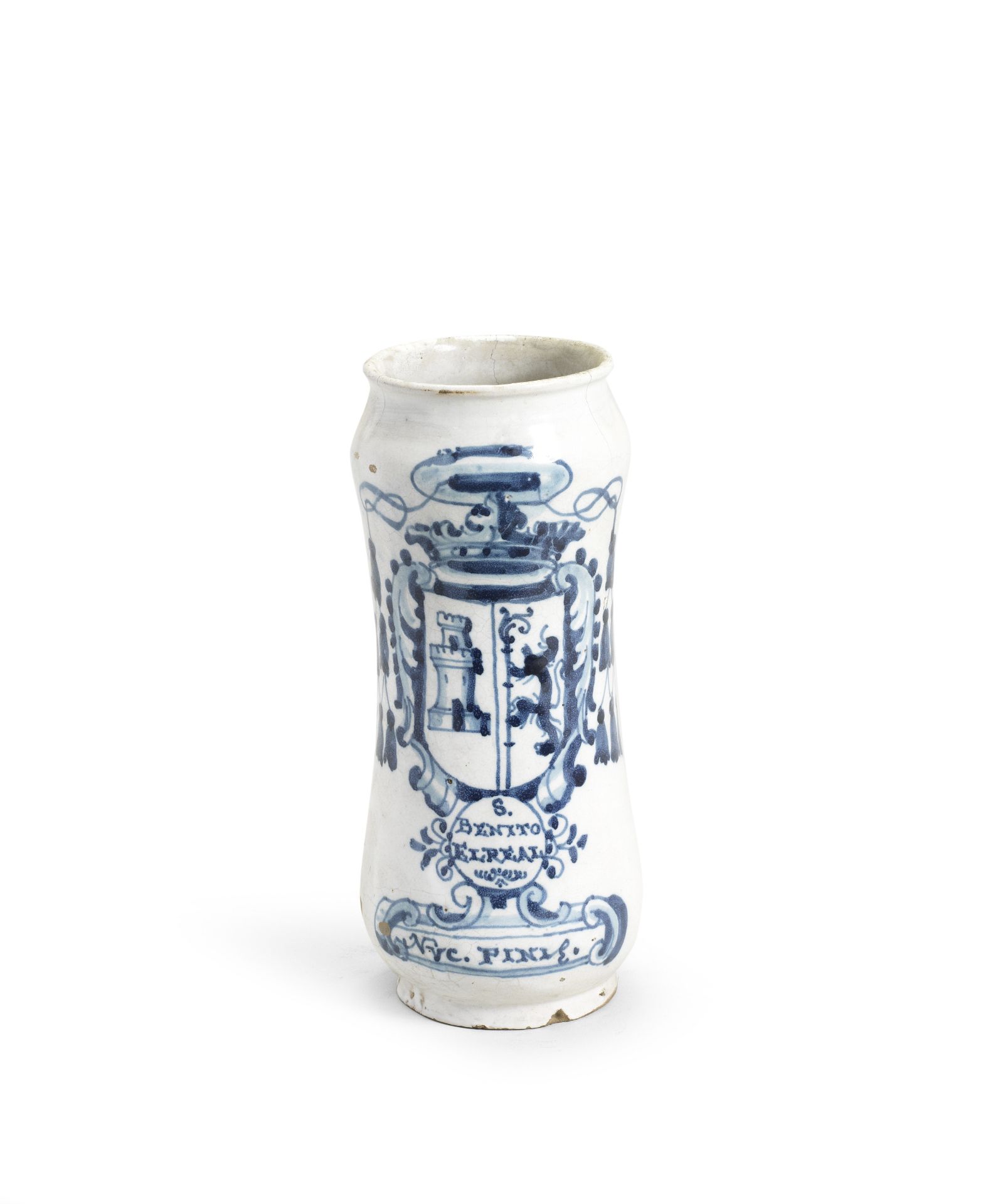 A SPANISH, TALAVERA ALBARELLO, MADE FOR THE MONASTERY OF SAN BENITO EL REAL, 18TH CENTURY