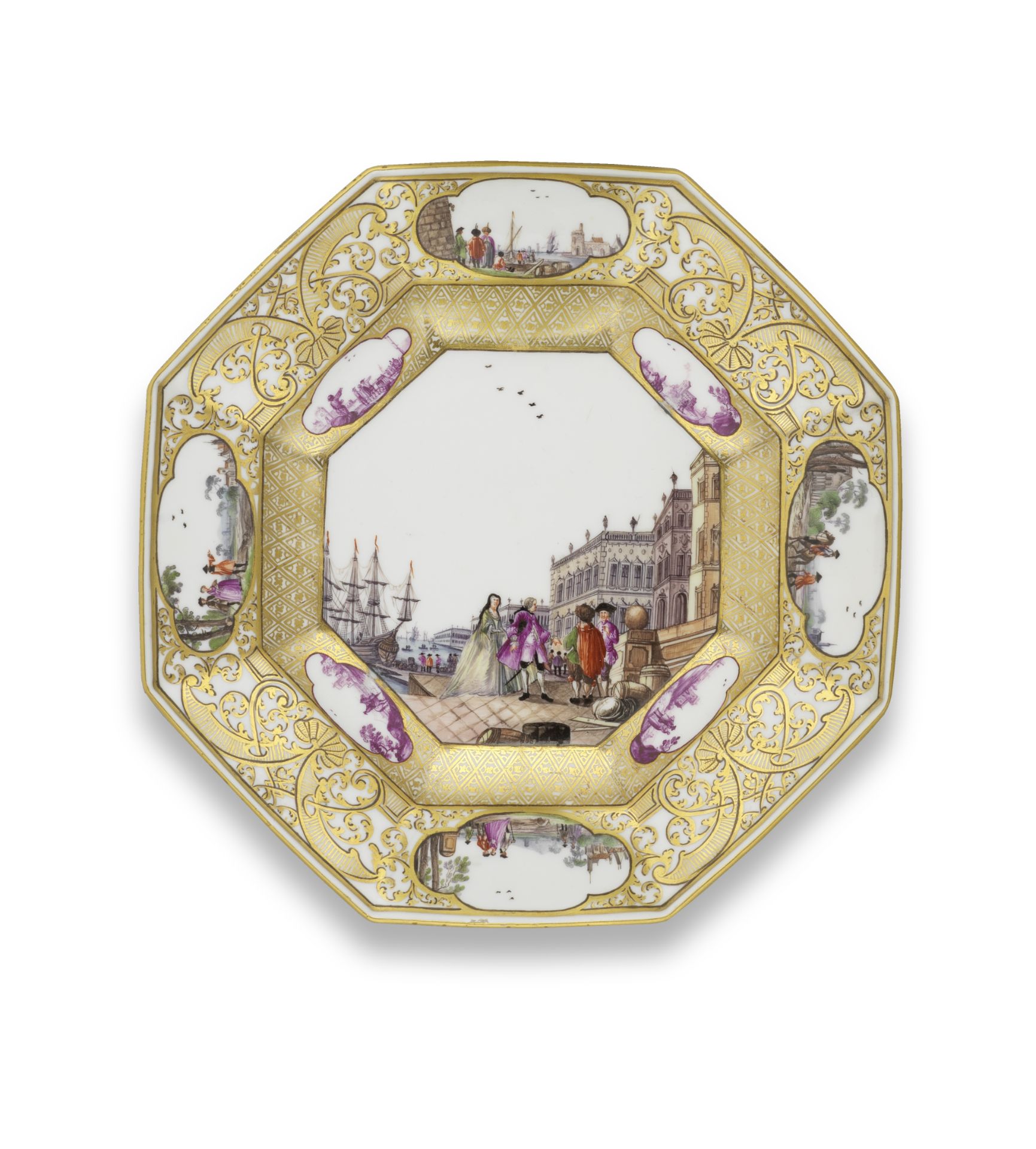 A Meissen octagonal plate from the 'Christie-Miller service', circa 1740